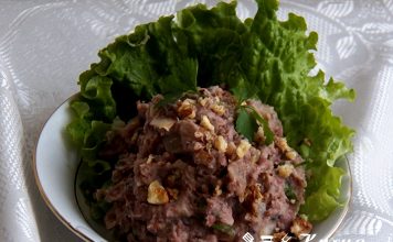 פירה משעועית אדומה עם אגוזים